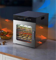 Déshydrateur alimentaire automatique à écran tactile en acier inoxydable pour usage domestique et commercial, 10 plateaux, 220V