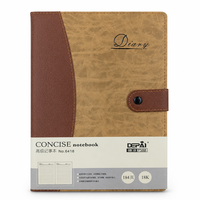 Libreta Depai 6418 Caramel, Agenda Semanal, Libreta de Cuentas, para Negocios, Oficina, Estudiantes, Planificador, Piel Sintética, 92 Hojas
