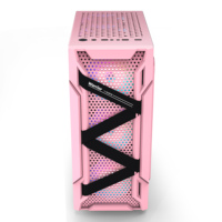 Casing Komputer Gaming PC ATX Tower PINK dengan Panel Kaca dan Kipas RGB