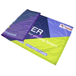 Drapeau publicitaire personnalisé pour promotion de marque, faible MOQ, bannière en polyester imperméable à double face avec impression UV, bannière extérieure en tissu vinyle - Product Image 2