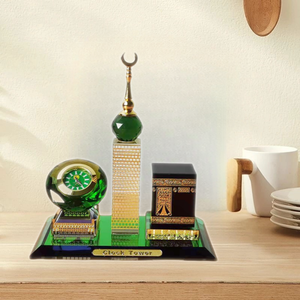 YASEEN Muslim Gifts Crystal Islamic <b>Clock</b> Tower Souvenir Kaaba Crystal <b>Hand</b> Made Islamic Gift Ware Decor - Product Image 1