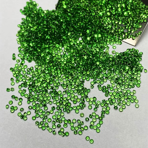 Choix de qualité, couleur verte, durable, rond, 0,8 mm, tsavorite naturelle pour ensemble de boucles d'oreilles et pendentif - Product Image 6