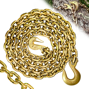 Chaîne de liaison à crochet à ressort en zinc 5/16 pouces, crochet à œil G80, chaîne de sécurité pour remorque de 8 pieds, chaîne de remorquage robuste, 4700 livres, matériel - Product Image 4