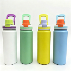 Bouteille d'eau isotherme en acier inoxydable de 550 ml avec couvercle et poignée pour les voyages en plein air - Product Image 3