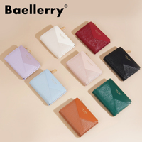 BAELLERRY dompet pendek ramping wanita, dompet koin wanita, dompet ritsleting tempat kartu Mujer