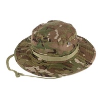 Large Camo Boonie Chapeaux Mentonnière Réglable pour Garçons Filles Outdoor Sun Protective Camping Cap Camouflage Safari Fishing Hat