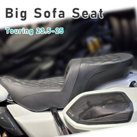 Grand Siège de Canapé de Moto à Double Gel Intérieur pour Conducteur et Passager Coussin Motif Diamant pour Harley Touring 2023.5-2025