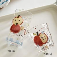 Verre à boire coréen en forme de chien, en verre borosilicate haute résistance pour café glacé, jus et bière