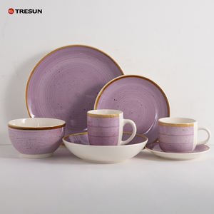 Juego de Vajilla de Porcelana al por Mayor, Pintado a Mano con Diseño de Olas de Agua, Estilo Clásico para Bodas, Apto para Microondas - Product Image 3