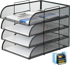 Ensemble d'organisateurs de bureau pour la maison et l'école, 6 pièces, porte-stylo en maille métallique et porte-documents, accessoires de rangement pour le bureau - Product Image 1