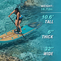 Planche de paddle gonflable OEM 10,6'x32"x6" 320L 150kg en PVC Drop Stitch DWF avec pagaie en carbone, certifiée CE EN ISO, kit de réparation et pompe inclus
