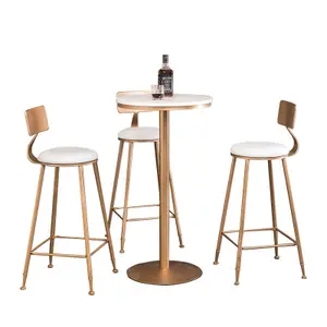 Nordic Household Iron <strong>bar</strong> <strong>Table</strong> <strong>and</strong> <strong>Chair</strong> Combination Living Room Leisure <strong>High</strong> <strong>Table</strong> <strong>and</strong> <strong>Chair</strong> <strong>bar</strong> Cafe Small Round <strong>Table</strong> - Product Image 1