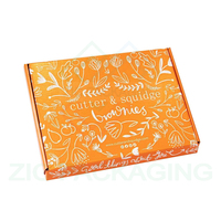 Nouvelle boîte d'emballage en carton ondulé personnalisée pour biscuits et brownies, design orange, avec séparateur