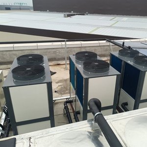 Industrial <b>Solar</b> Air Source Heat <b>Pump</b> Water Heater System Commercial Energy Saving Flat Ground Installation Metal Housing Split - Product Image 1