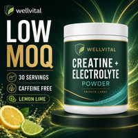 Faible MOQ, Poudre d'électrolytes et de créatine citron-lime sans caféine en pot de 30 portions pour marque privée