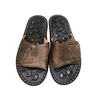 Acupression Soins des pieds Sandales d'intérieur Réflexologie Tourmaline Chaussons de massage pour hommes et femmes Masseur Chaussures d'acupuncture