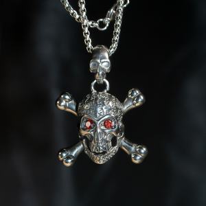 Collier Gothique Original avec Pendentif Tête de Mort, Style Punk Hip Hop Biker Rock, en Acier Inoxydable, Accessoires Tête de Fantôme, Bijoux pour Hommes - Product Image 3