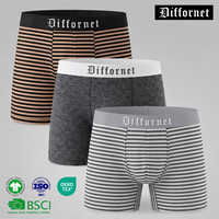 Ensemble de lingerie pour homme en coton rayé, taille plus, fabriqué en usine, poche ergonomique 3D, personnalisation de votre logo, plusieurs tailles, sous-vêtements tendance pour homme