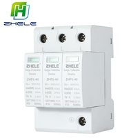 ZHELE L + N AC DC SPD 40KA T1 + T2 AC 385V DC 48V 100V 240V 500V 1500V Dispositif de protection contre les surtensions Din Rail Parafoudre