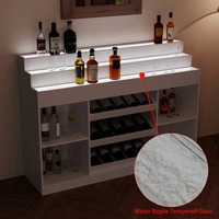 Estante para Vinos de Diseño Moderno Personalizado al por Mayor con Estantes y Luces LED USB para Exhibición en Bar en Casa