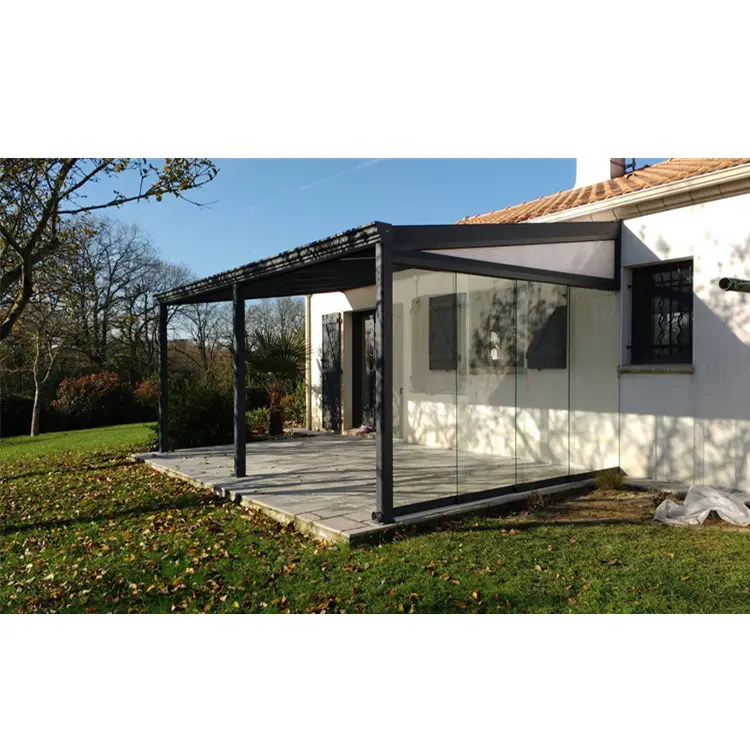 CE aprobado garantiza aluminio Overkapping Patio techo para Patio cubierta porche frente o a los lados de la construcción de