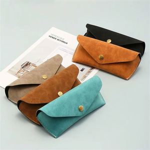 Étuis à lunettes portables unisexes en gros, étui à lunettes de soleil en cuir souple, sac à lunettes en PU coloré - Product Image 1