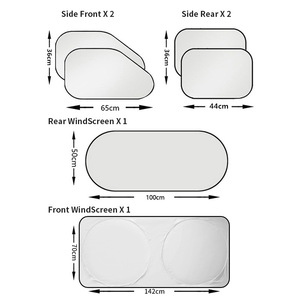 Car Sunshade Set 6-Piece Front Rear Windshield Side <b>Window</b> Foldable Cloth Protection For Cars - Product Image 4