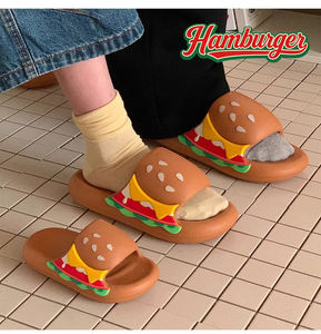 XIXITIAO - Claquettes amusantes pour la famille, hamburger, assorties pour les <span class=keywords><strong>parents</strong></span> et les enfants, en EVA, antidérapantes, semelle épaisse, pour l'intérieur et l'extérieur - Product Image 2