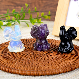 Vente en gros de sculptures miniatures en cristal écologiques de haute qualité, éléphant avec technique de mosaïque pour la décoration de la maison - Product Image 3