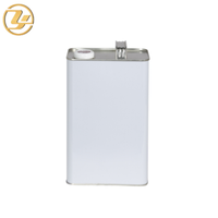 Bidon carré en fer blanc de 1L avec bec verseur et poignée, boîte métallique rectangulaire vide pour liquides chimiques, impression offset de logo personnalisé disponible