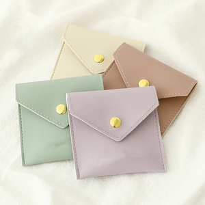 Custom <b>Small</b> Pu Leather Envelope Jewelry Bag and <b>Box</b> with Emboss Logo Bracelet Earring and Jewelry Package Display - Product Image 1