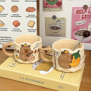 Kapibala Ceramic <b>Mug</b> Cartoon Capybara Design Stackable Coffee Cup Gift For Couple Home Use - Product Image 1