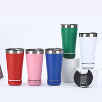 Cangkir termos nirkabel 16oz yang paling populer di pasar Afrika besi tahan karat cangkir pengeras suara Tumbler listrik Bluetooth