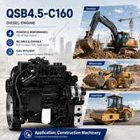 Moteur diesel SCDC DCEC Cummins QSB6.7-C160 6.7L turbo refroidi par eau, système Common Rail complet, Tier 3 pour excavatrice et chargeuse