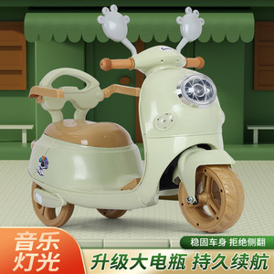 สกู๊ตเตอร์ไฟฟ้าสำหรับเด็ก สีชมพู 3 ล้อ รถของเล่นเด็กเล็กพร้อมที่นั่งและแฮนด์จับ สำหรับเด็กอายุ 2 ถึง 4 ปี - Product Image 2