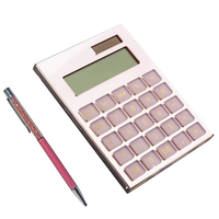 Fournitures de bureau Accessoires de bureau pour étudiants Calculatrice de compte acrylique avec miroir rose