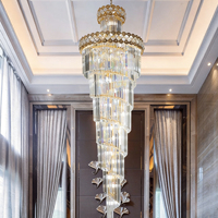 DUOMEIJU Lustre LED en cristal chromé de style luxueux, grande taille, pour la maison et le bureau, hauteur réglable, or, simple, moderne, forme allongée