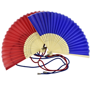 Bonito diseño, 21 cm, 8 pulgadas, <span class=keywords><strong>abanico</strong></span> de mano de bambú <span class=keywords><strong>barato</strong></span> con mango de bambú y estampado de seda blanca para novias, bodas y fiestas. - Product Image 4
