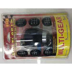 มัลติเกียร์ 8102 หัวเกียร์หนังสีดำทรงกลมอุปกรณ์ตกแต่งภายในรถยนต์ - Product Image 1
