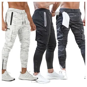 Wholesale Cotton Cargo Men's Sweat Pants Workout Slim Fit Camouflage Printed Custom Sweatpants Jogger Men