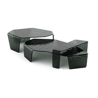 Ensemble table basse en acrylique à motif de pierre bleue moderne et contemporain Mobilier de salon modulaire décoratif pour salon et maison