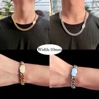 Vente en gros de bijoux hip hop collier chaîne à maillons cubains en acier inoxydable rempli d'or Miami pour hommes