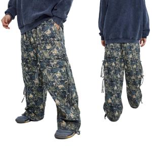 Pantalon de travail camouflage décontracté à taille élastique et coupe large, personnalisable avec logo, prix de gros - Product Image 3