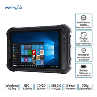 Tablette PC industrielle robuste OEM IP65 étanche 8 pouces Windows 10, batterie 5000 mAh, lecteur de codes-barres NFC