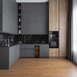 Meubles de maison modernes, armoires de cuisine entièrement en bois, prêtes à assembler, designs de rangement pour garde-manger, MDF, stratifié marbré, comprend robinet et charnières - Product Image 6