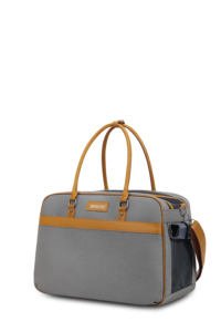 PET Oxford <b>Soft</b>-Sided Pet <b>Carrier</b> Gray Classic Style Zipper Closure for Dogs - Product Image 3