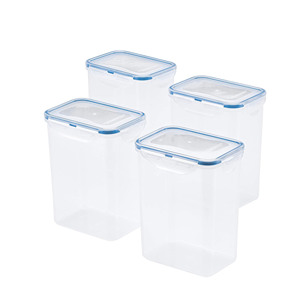 Ensemble de contenants de stockage alimentaire en plastique empilables, hermétiques, sans BPA, à ouverture par pression, style classique, pour le stockage à sec - Product Image 1
