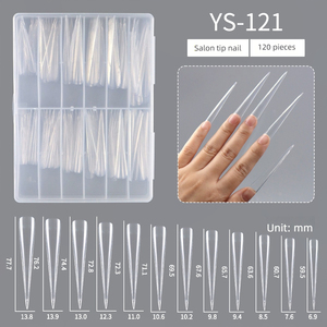 ปลายเล็บปลอมทรงสติลเลตโตแบบยาว 120 ชิ้น บรรจุกล่องใส สไตล์ยุโรปอเมริกัน สำหรับต่อเล็บ - Product Image 1