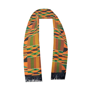 Bán Buôn Giá Rẻ Giá Nhanh Chóng Vận Chuyển 15X150Cm 20X150Cm 15X180Cm Hai Mặt In Ấn Phi Kente Vải Khăn - Product Image 2