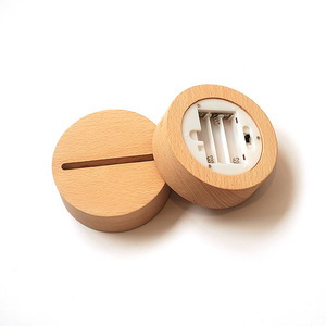 Không dây AAA pin hoạt động bằng gỗ cơ sở đèn LED ấm lạnh trắng RGB đèn cho Acrylic <span class=keywords><strong>plexiglass</strong></span> tấm hiển thị - Product Image 5